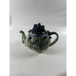 Blueberry Teapot, 10 x 6.5 x 7"$$Home Decor, Kitchen, & Other